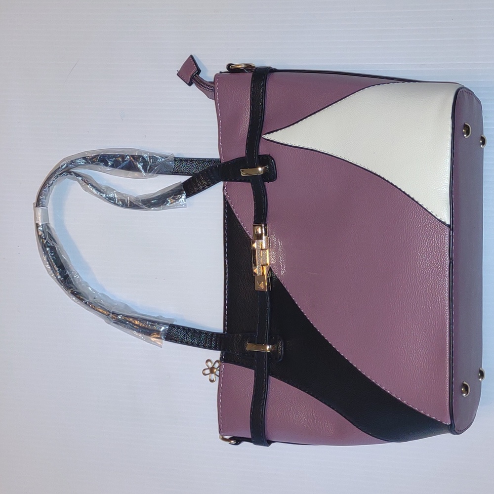 Abstract Colorblock Tote/Shoulder Bag - Picture 3 of 16